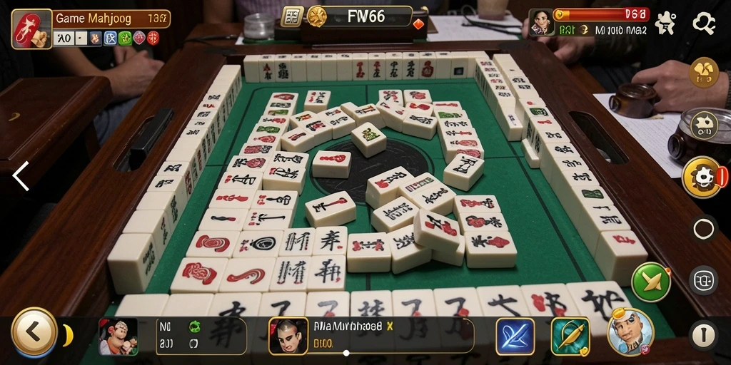 Tangkapan layar utama FW66 menampilkan gameplay Mahjong yang menarik.