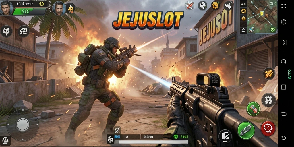 Tampilan gameplay seru di arena pertempuran JEJUSLOT.