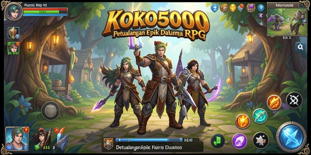 Screenshot KOKO5000 yang menampilkan aksi seru dalam pertarungan RPG.