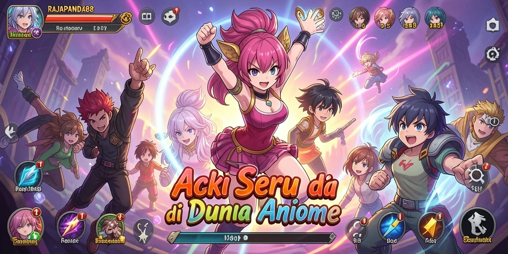 Tampilan gameplay seru di RAJAPANDA88 yang menampilkan karakter anime favorit.
